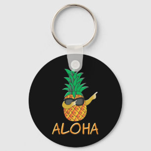 Pineapple Fruit Aloha Beaches Hawaii - Surf New  Keychain