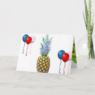 Pineapple Fruit Beach Dessert Colorful Tropical Card