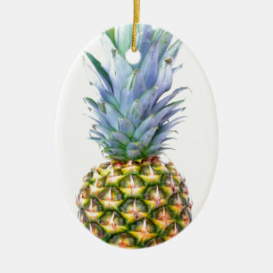 Pineapple Fruit Beach Dessert Colorful Tropical Ceramic Ornament