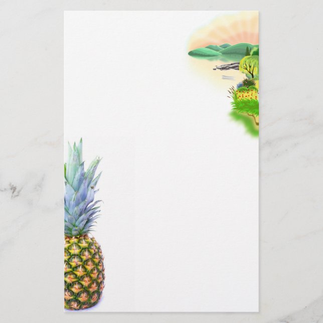 Pineapple Fruit Beach Dessert Colorful Tropical Flyer (Front)