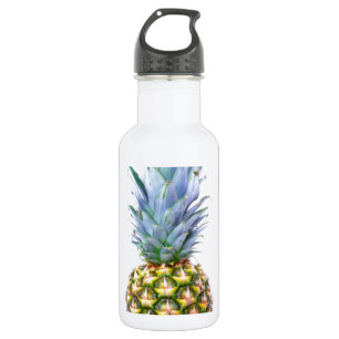 Pineapple Fruit Beach Dessert Colorful Tropical Water Bottle