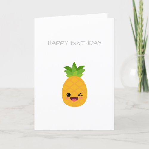 Pineapple Fruit Birthday Card