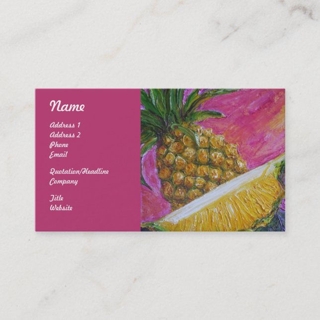 Pineapple Fruit Business Cards (Front)