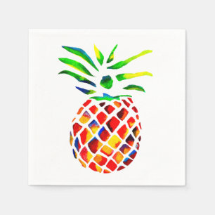 Pineapple fruit colorful pop art napkins