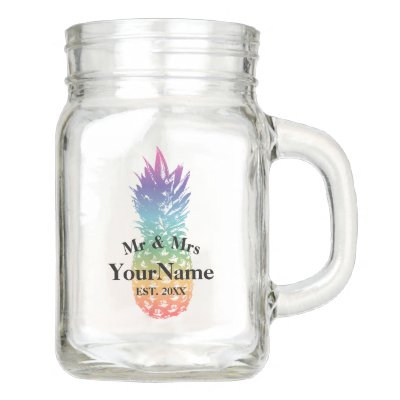 cute pineapple with glasses summer funny quoted mason jar zazzle com