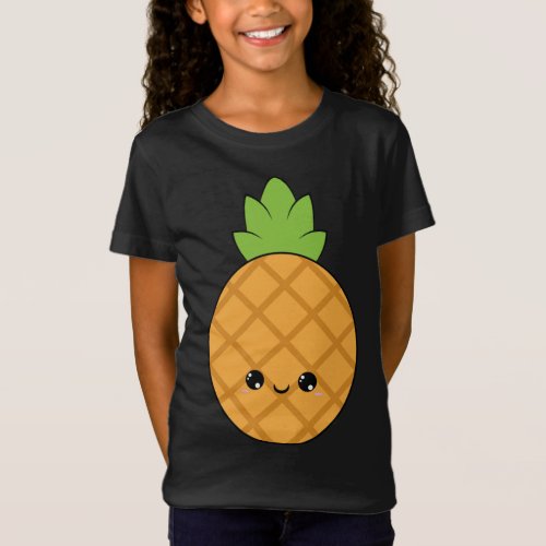 pineapple fruit cute adorable kawaii pretty smile  T_Shirt