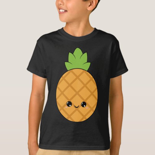 pineapple fruit cute adorable kawaii pretty smile  T_Shirt