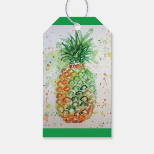 Pineapple Fruit Food Tropical Art Orange Lime Cute Gift Tags