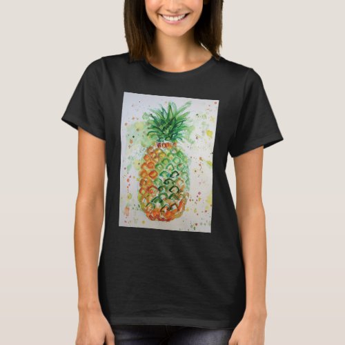 Pineapple Fruit Food Tropical Art Orange Lime Cute T_Shirt