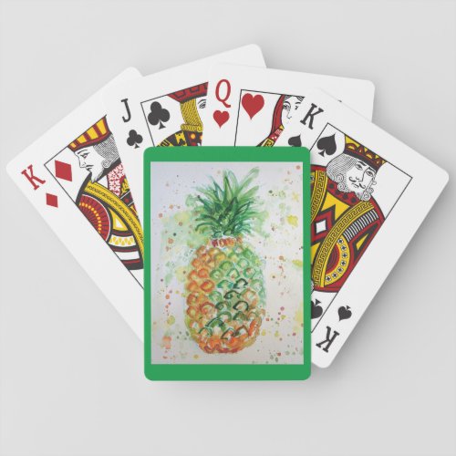 Pineapple Fruit Food Tropical Girls Orange Lime No Poker Cards