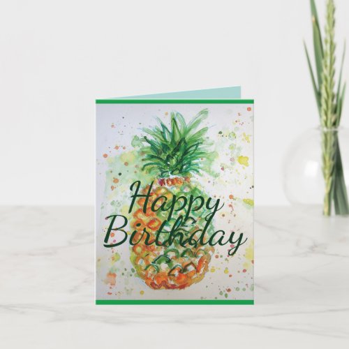 Pineapple Fruit Food Tropical Vibes Orange Lime  C Card