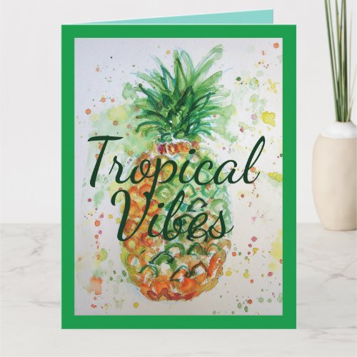 Pineapple Fruit Food Tropical Vibes Orange Lime Card