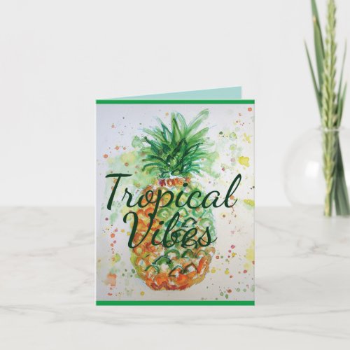 Pineapple Fruit Food Tropical Vibes Orange Lime  Card