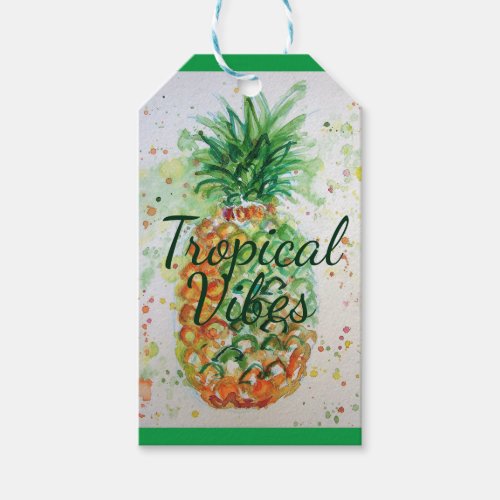 Pineapple Fruit Food Tropical Vibes Orange Lime Gift Tags