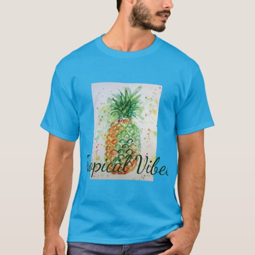 Pineapple Fruit Food Tropical Vibes Orange Lime T_Shirt