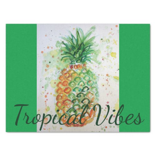 Pineapple Fruit Food Tropical Vibes Orange Lime  Tissue Paper