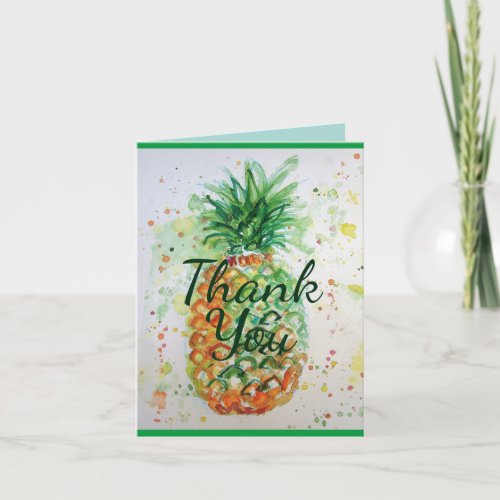 Pineapple Fruit Food Tropical Vibes Thank You Card