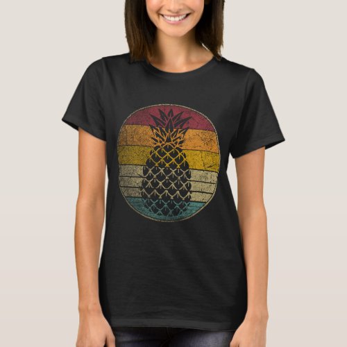 Pineapple Fruit Gift Retro Style Vintage Funny 70s T_Shirt