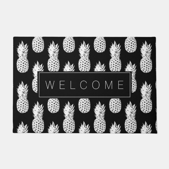 Pineapple fruit pattern custom welcome door mat (Front)