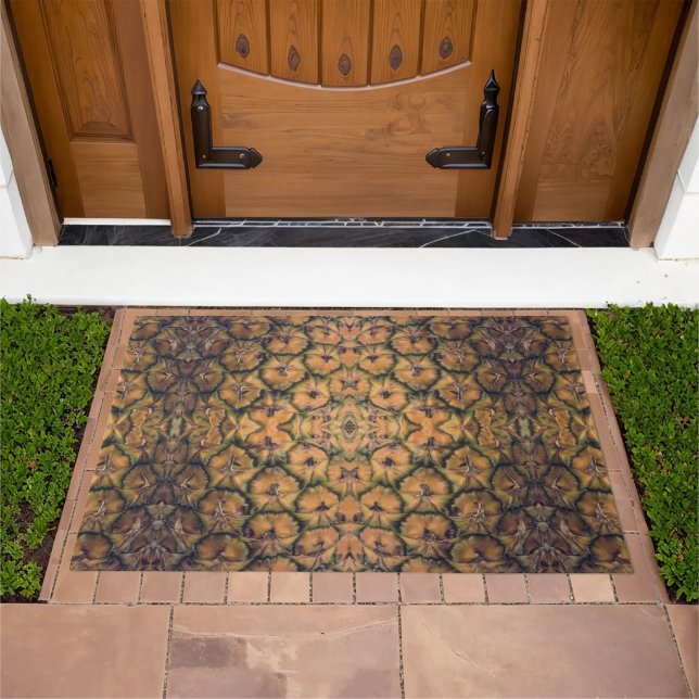 Pineapple Fruit Peel Tropical Golden Texture Photo Doormat (Outdoor)
