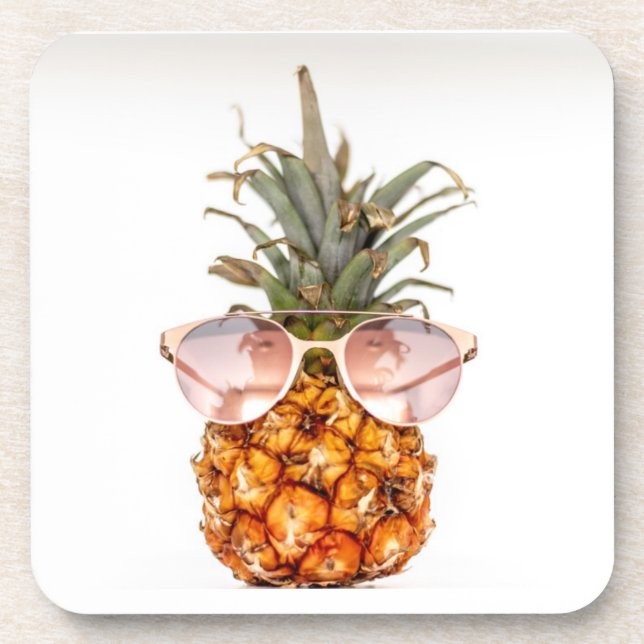Pineapple Fruit Photo Beverage Coaster (Front)