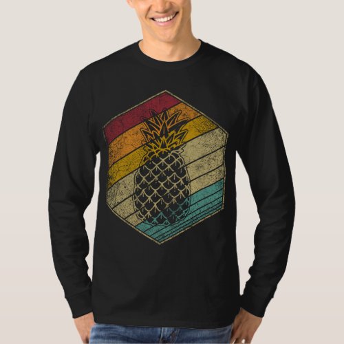 Pineapple Fruit Retro Style Vintage Distressed 70s T_Shirt