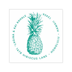 Pineapple Fruit Return Address Hawaii Botanical Self-inking Stamp