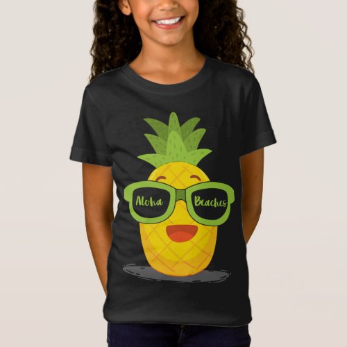 Pineapple Fruit Sunglasses Aloha Beaches Hawaii _  T_Shirt
