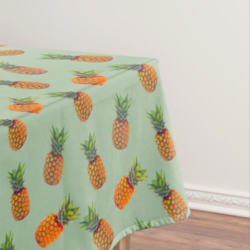 Pineapple Fruits on Laurel Green Tablecloth