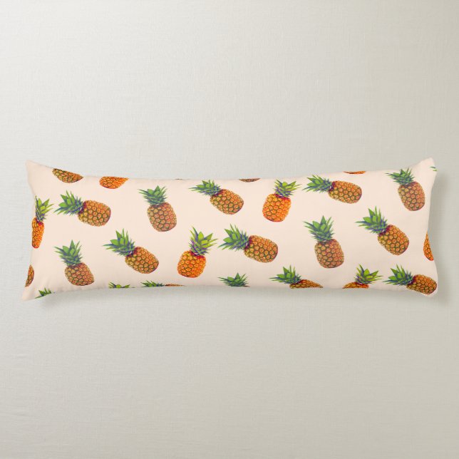 Pineapple Fruits on Light Beige Body Pillow (Front)