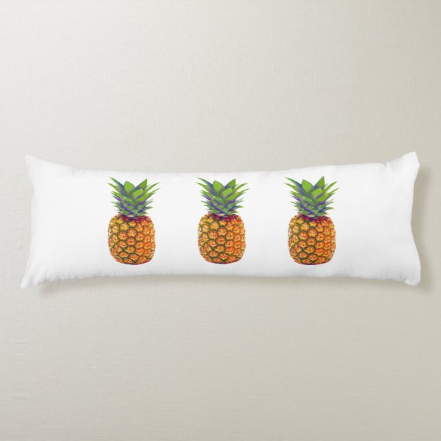 Pineapple Fruits on White Body Pillow (Front)