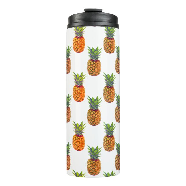 Pineapple Fruits on White Thermal Tumbler (Front)