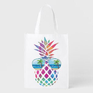 Pineapple, Funny Pineapple, Pineapple Beach Grocery Bag