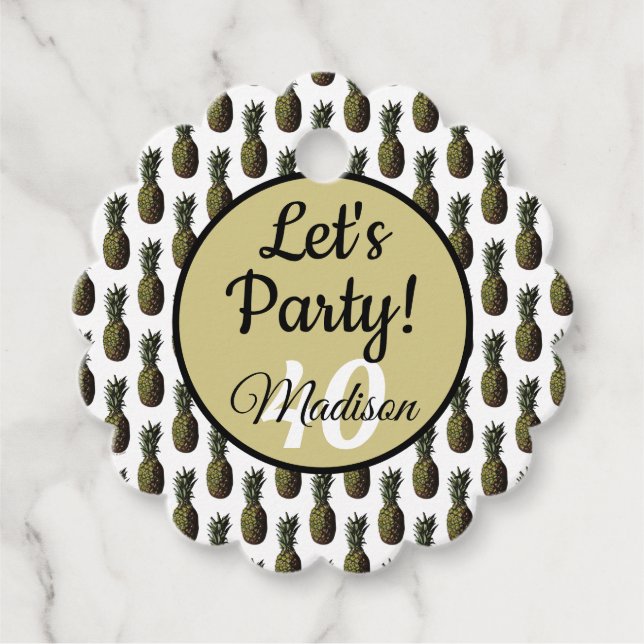 Pineapple Gift / Favor Tag - Personalized Option (Front)