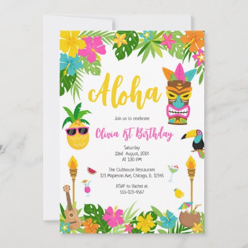 Pineapple Girl Birthday Aloha Hawaii Summer