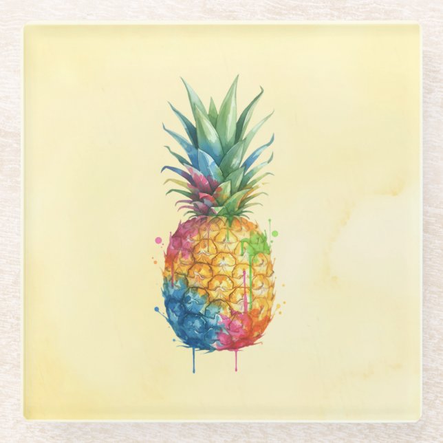 Pineapple Glass Coaster (Front)