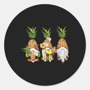 Pineapple Gnomes Beaches Summer Aloha Hawaii Hawai Classic Round Sticker