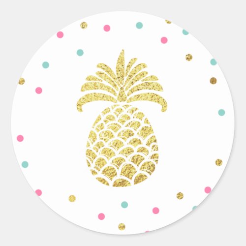 Pineapple gold Envelope seal sticker Tropical