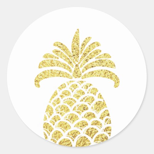 Pineapple gold Envelope seal sticker Tropical