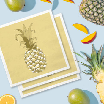 Pineapple Gold Id239 Paper Napkins by arrayforhome at Zazzle