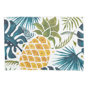 Pineapple gold palm foliage leaves pillow case