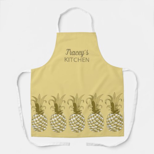 Pineapple Gold Row on Your Color  ID239 Apron