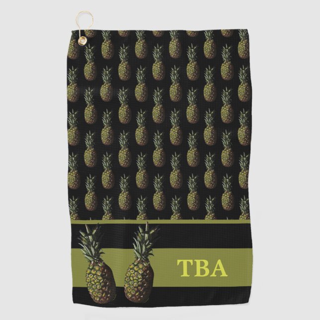 Pineapple Golf Towel - Personalized Monogram (Front)
