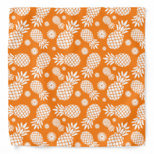 Pineapple graphic flowers tropical orange bandana