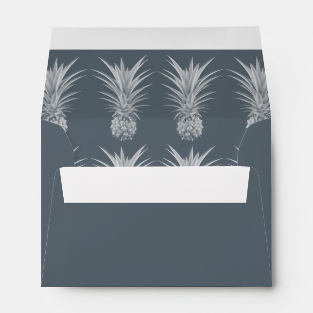Pineapple Gray Specialty Return Address Envelope (Back (Bottom))