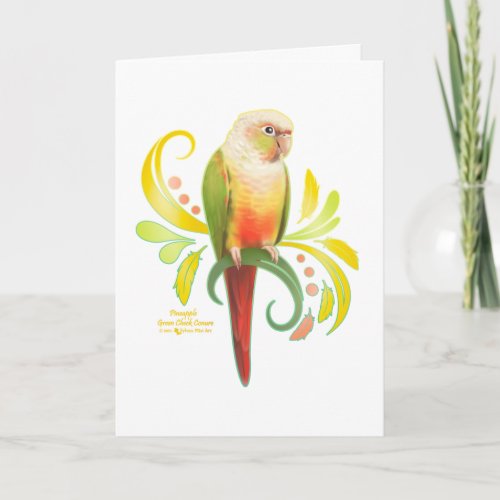 Pineapple Green Cheek Conure Card