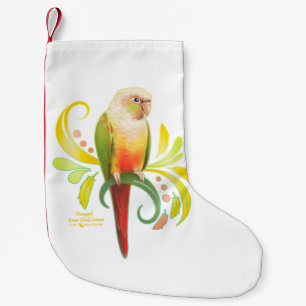 Pineapple Green Cheek Conure Small Christmas Stocking
