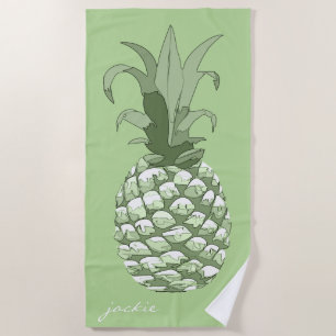 Pineapple Green ID239 Beach Towel
