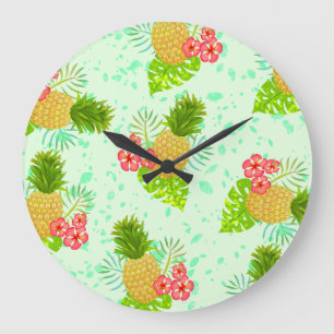 Pineapple Green Large Clock