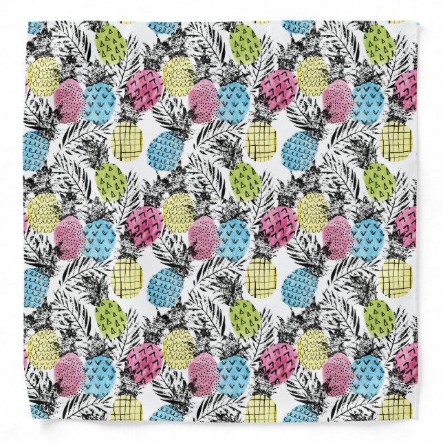 Pineapple Grunge Palms Bandana (Front)